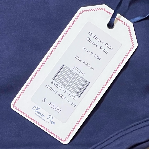 NWT Classic Prep Short Sleeve Hayes Polo Onesie Solid. Size: 9-12 month. - Picture 2 of 4